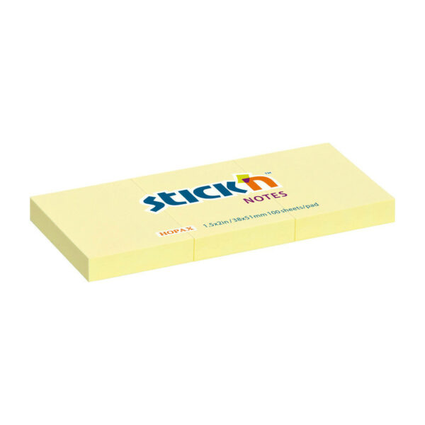 Χαρτιά Αυτοκόλλητα Stick'N Κίτρινο 38x50mm