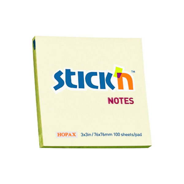 Χαρτιά Αυτοκόλλητα Stick'N Κίτρινο 76x76mm
