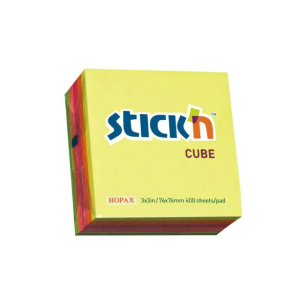 Αυτοκόλλητα χαρτάκια STICK'N 76x76cm Νέον 400 φύλλα