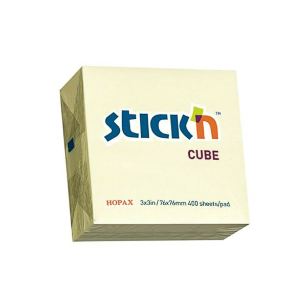 Αυτοκόλλητα χαρτάκια STICK'N 76x76cm Κίτρινο 400 φύλλα