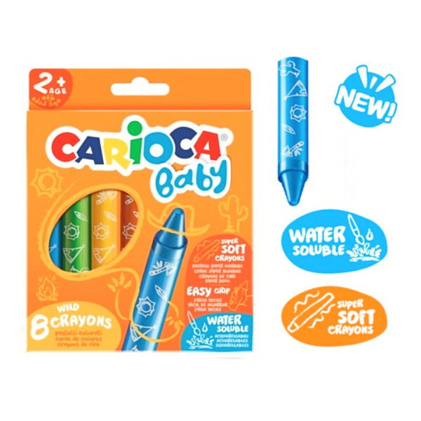 Κηρομπογιές 1+ Carioca Baby Wild 8 χρωμάτων
