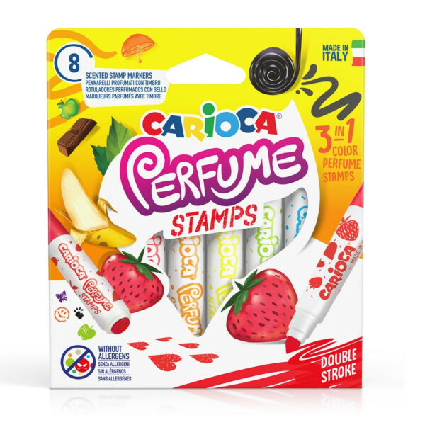Carioca Perfume Stamps Πλενόμενοι Αρωματικοί Μαρκαδόροι Ζωγραφικής 8 Χρώματα