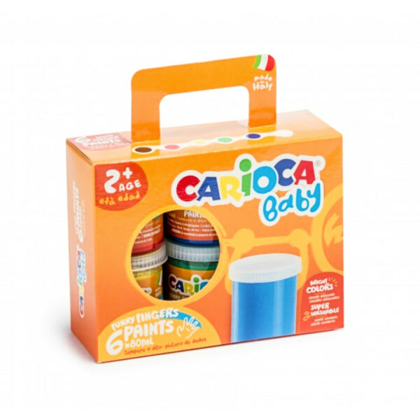 Carioca Baby 2+ Σετ Δακτυλομπογιές 80ml 6τμχ