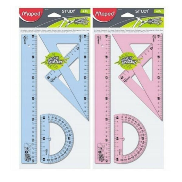 Maped Σετ Γεωμετρικών Οργάνων Unbreakable 30cm 4Tμχ (2 Χρώματα)