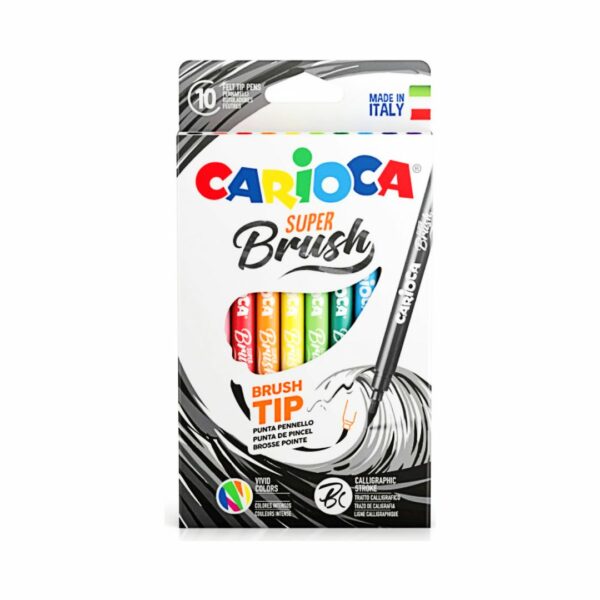 Carioca Super Brush Μαρκαδόροι Ζωγραφικής Λεπτοί σε 10 Χρώματα
