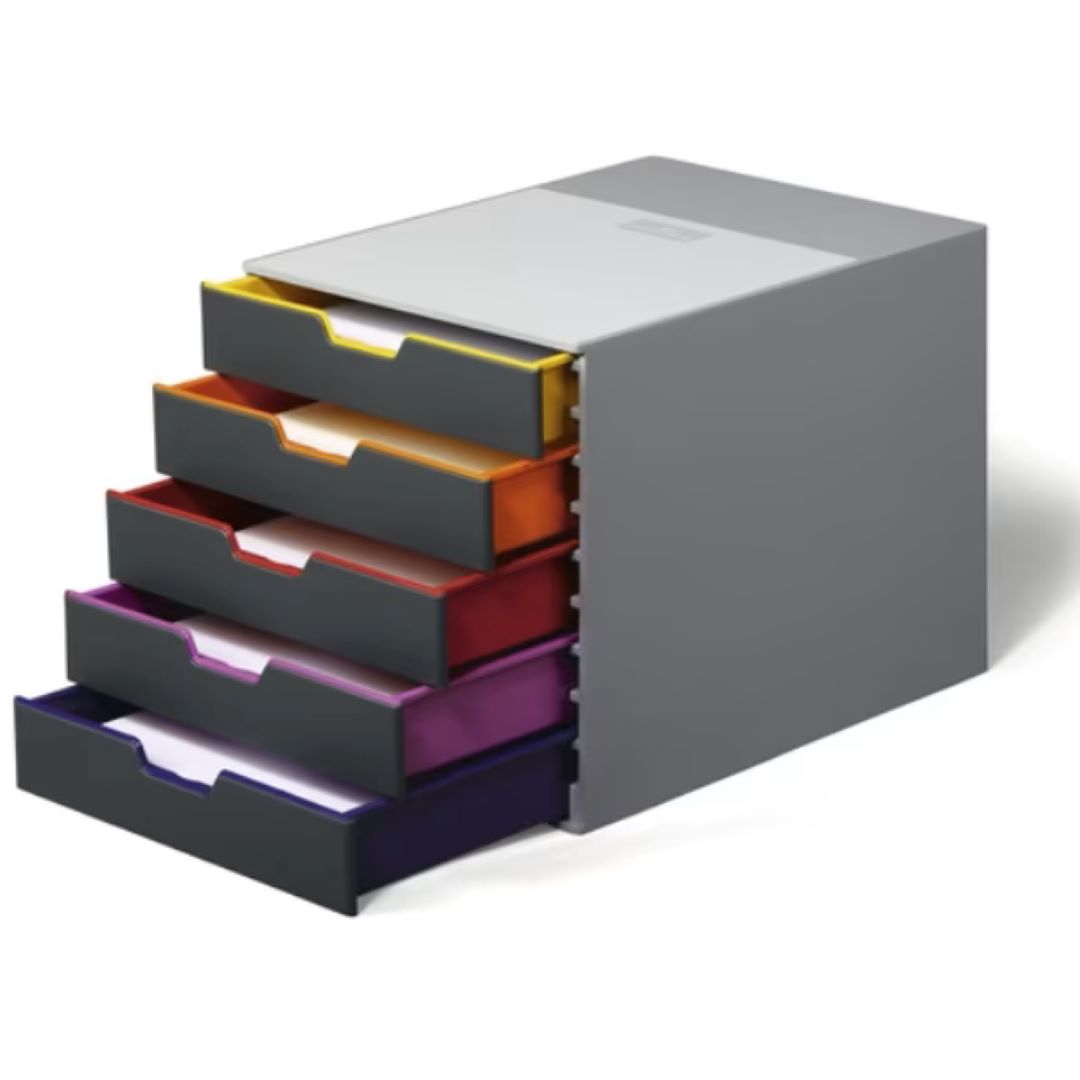 Durable Varicolor 5 Συρταροθήκη γραφείου με φαρδιά συρτάρια .