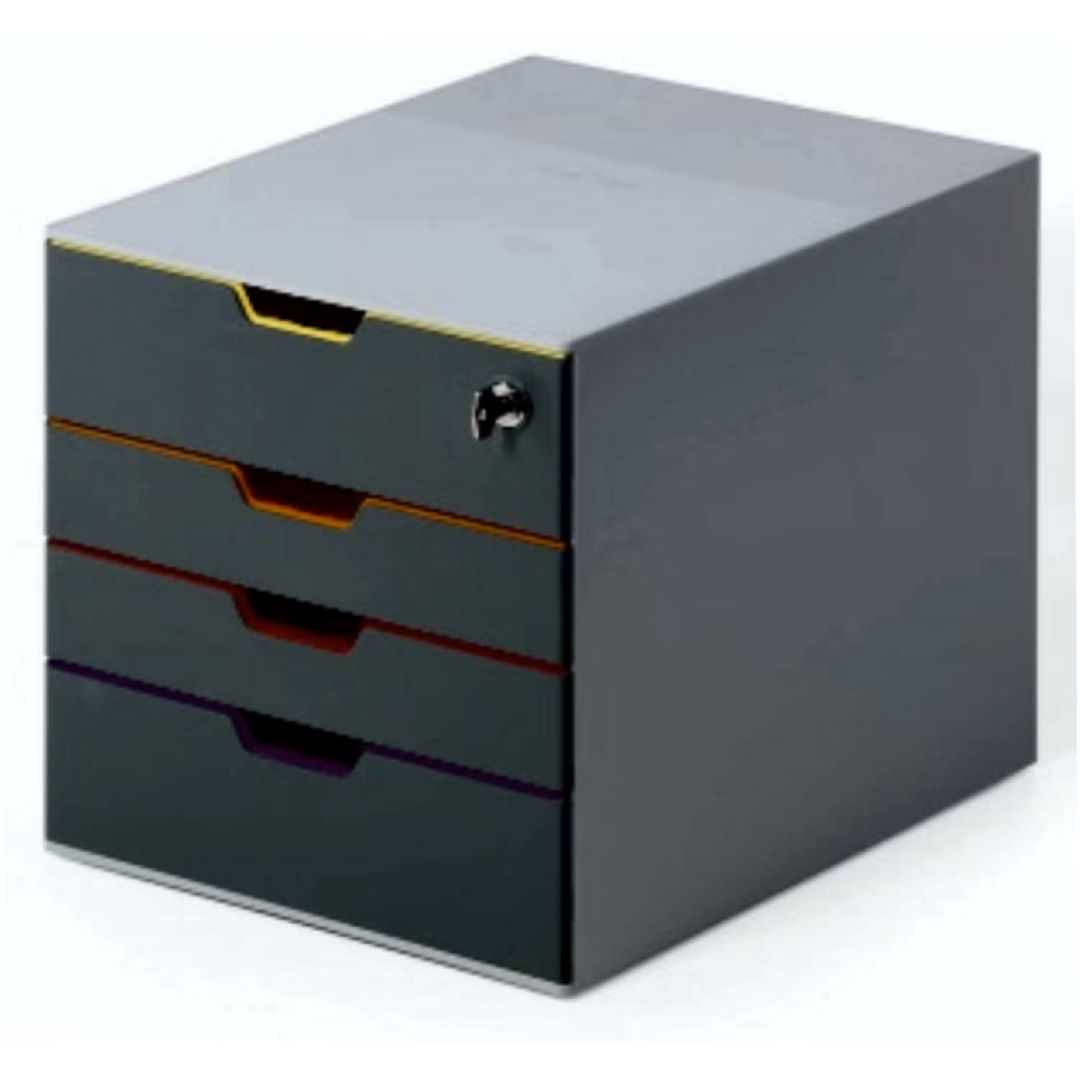 Durable Varicolor 4 Safe Συρταροθήκη γραφείου με 2 στενά και 2 φαρδιά συρτάρια .