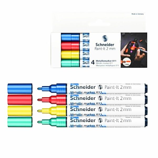 Schneider Μαρκαδόροι Paint-it Metallic 011 (2mm) Σέτ 4χρωμ.