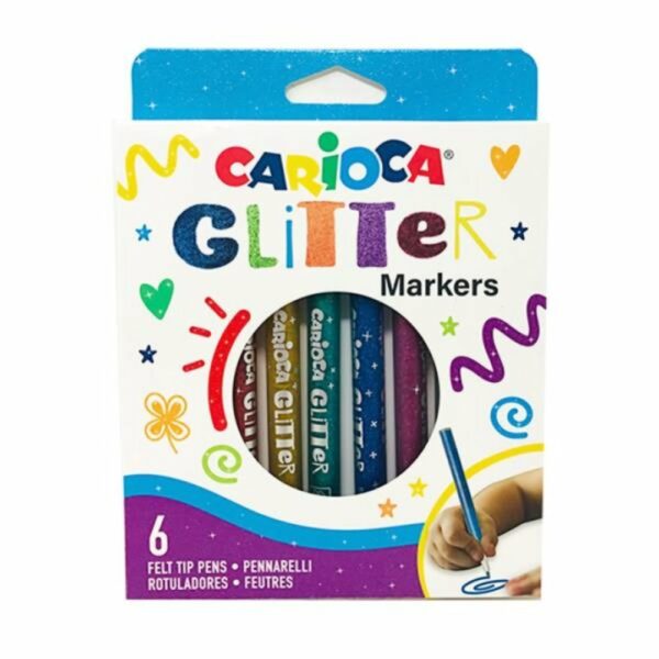Carioca Μαρκαδόροι Glitter Σέτ 6 Χρωμάτων 42190