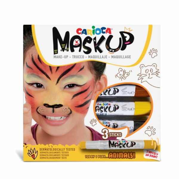 Carioca Mask Up Animals Χρώματα Προσώπου Σετ 3τμχ