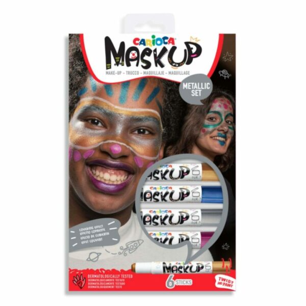Carioca Mask Up Metallic Χρώματα Προσώπου Σετ 6τμx