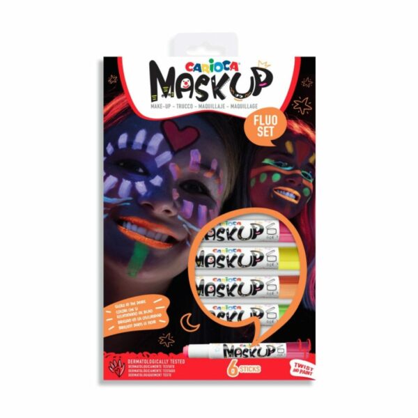 Carioca Mask Up Neon Χρώματα Προσώπου Σετ 6τμχ