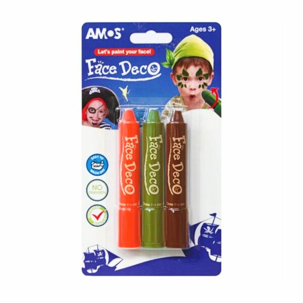 Χρώματα Προσώπου 3 Χρωμάτων Amos Face Deco Boy