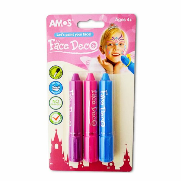 Χρώματα Προσώπου 3 Χρωμάτων Amos Face Deco Girl