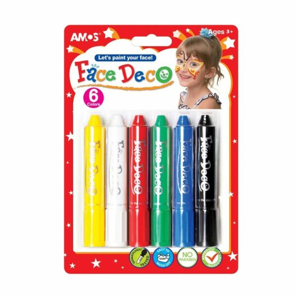 Χρώματα Προσώπου 6 Χρωμάτων Amos Face Deco