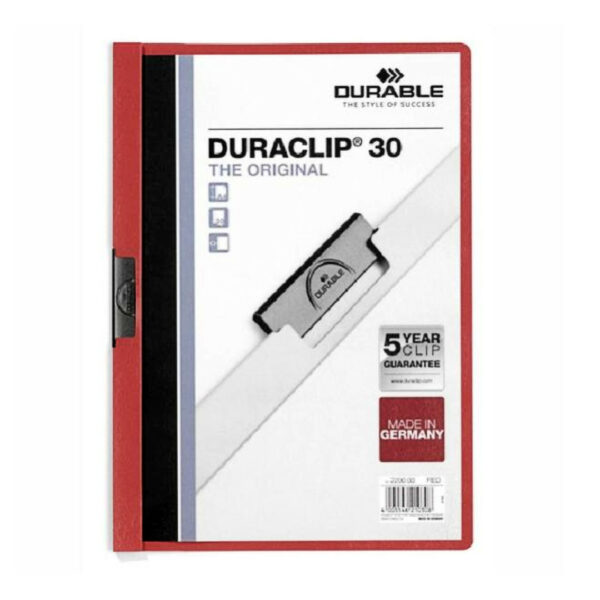 Durable Duraclip 30 Ντοσιε Διάφανο Εξώφυλλο Κόκκινο
