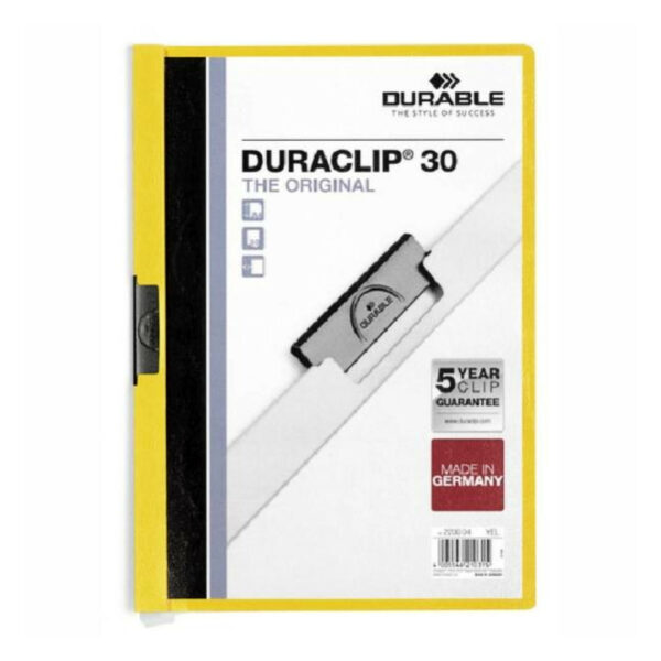 Durable Duraclip 30 Ντοσιε Διάφανο Εξώφυλλο Κίτρινο