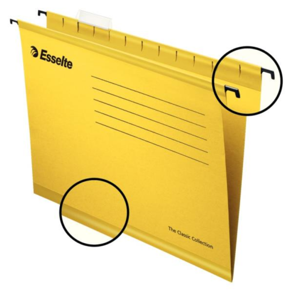 Esselte Ντοσιέ κρεμαστά FullScap 412x240mm  Κίτρινο (Πακέτο 25τεμ)