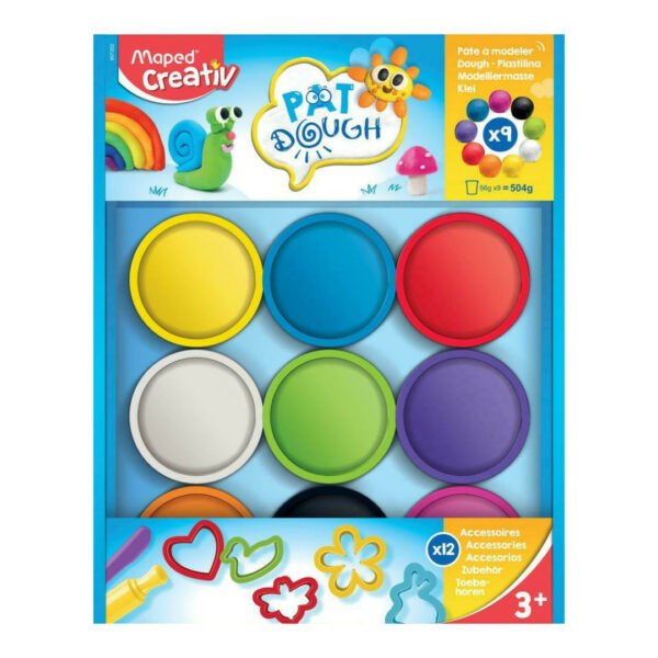Maped Creative Σετ πλαστοζυμαράκια 9 χρώματα και 12 εργαλεία