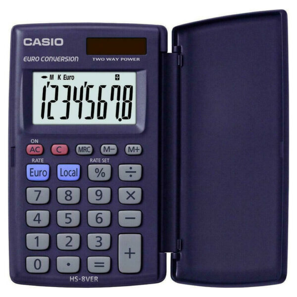 Casio Αριθμομηχανή Τσέπης HS-8VER 8 Ψηφίων Μωβ