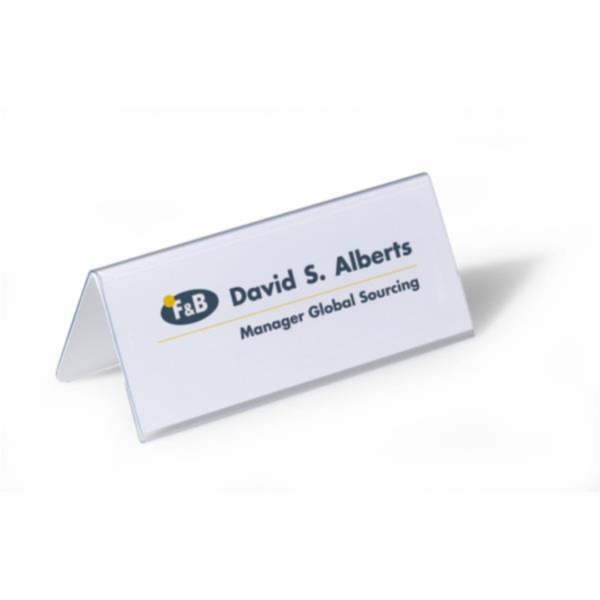 Durable Name Holder Θήκη Pvc Τύπου Λ 61mm/122Χ150mmm (Κουτί 25τμχ)