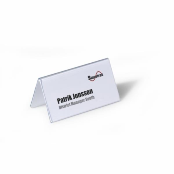 Durable Name Holder Θήκη Pvc Τύπου Λ 52mm/104Χ100mm (Κουτί 25τμχ)