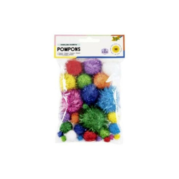 Folia Πόμ Πόμ Χειροτεχνίας Glitter Διάφορα 30τεμ