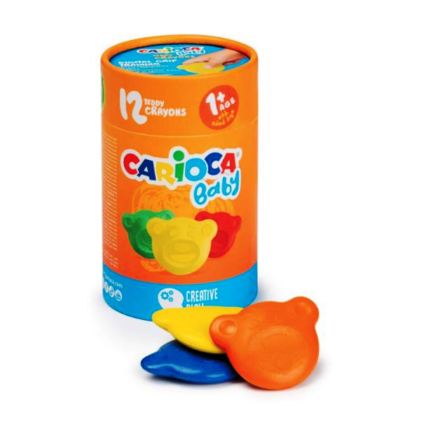Carioca Baby Κηρομπογιές Teddy Αρκουδάκι 12τμχ (1+)