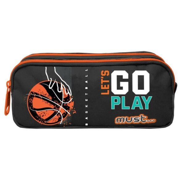 Σχολική Κασετίνα Βαρελάκι Must Basketball Lets Go Play με 2 θήκες (585103)