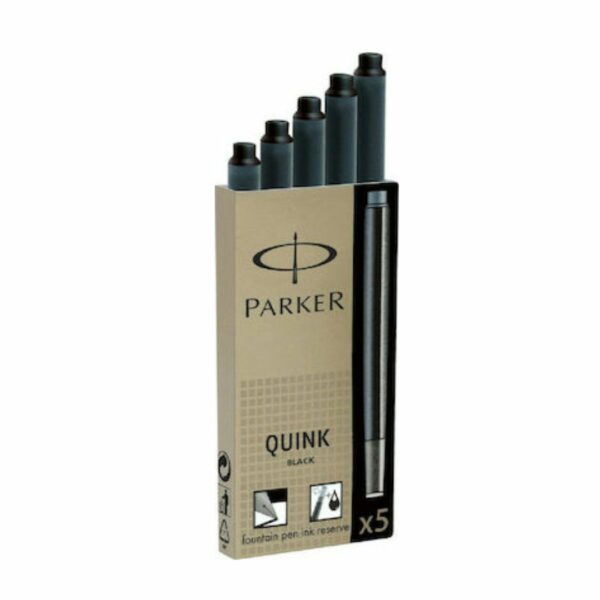 Parker Ανταλ/κες Αμπούλες Πένας Μεγάλες Μαύρο (Σέτ 5τμχ)
