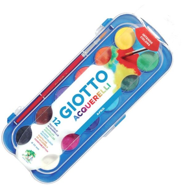 Giotto Νερομπογιά 12 Χρωμάτων 30mm