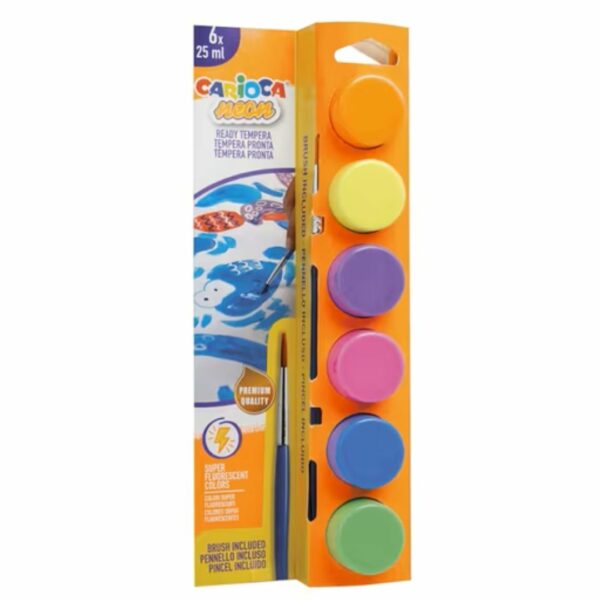 Carioca Τέμπερα Σέτ Σε Βαζάκι Nέον 6/25ml