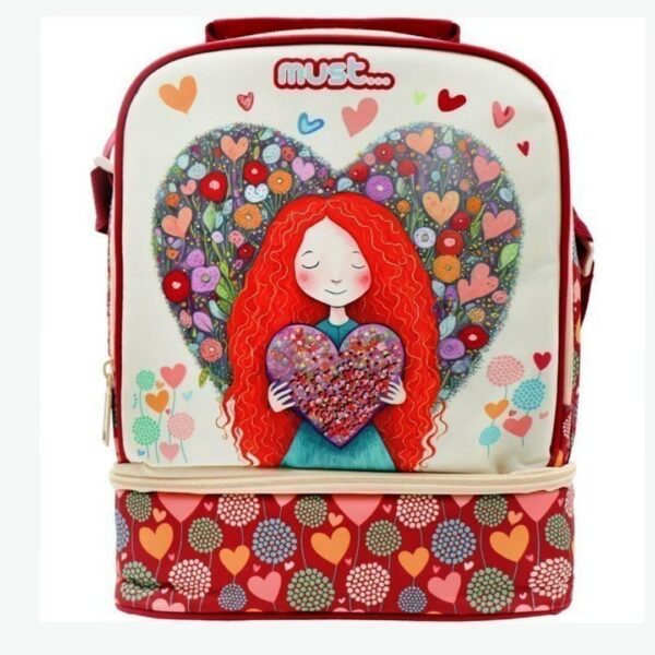 Τσαντάκι Φαγητού Ισοθερμικό Must Yummy Red Heart 22X16X28cm