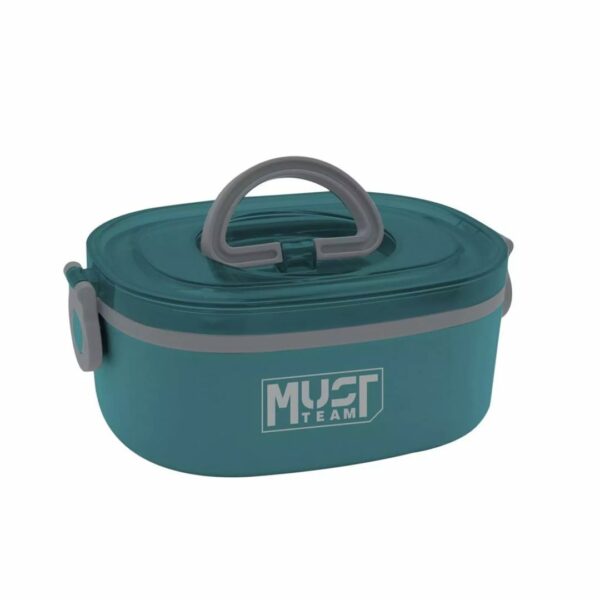Φαγητοδοχείο Must 750ml Inox 2 σε 1 με (πιρούνι-κουτάλι) 19,5X14X7,6cm Πράσινο