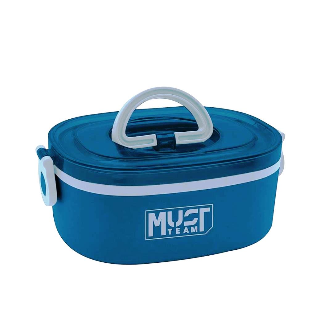 Φαγητοδοχείο Must 750ml Inox 2 σε 1 με (πιρούνι-κουτάλι) 19,5X14X7,6cm Μπλέ