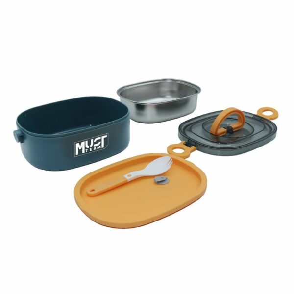 Φαγητοδοχείο Must 750ml Inox 2 σε 1 με (πιρούνι-κουτάλι) 19,5X14X7,6cm Κόκκινο - Image 2