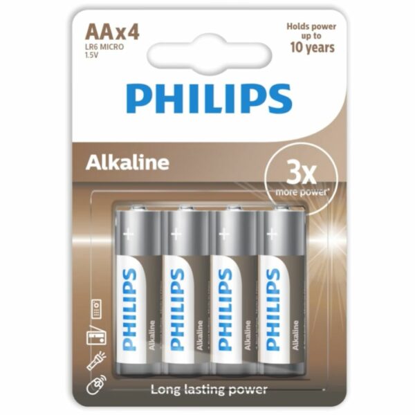 Μπαταρίες Αλκαλίκες Philips ΑΑ (Σέτ 4τεμ)