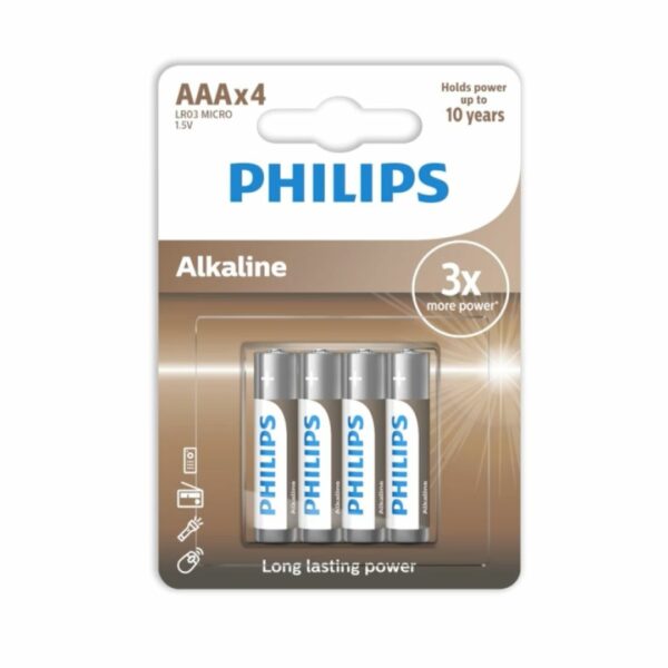 Μπαταρίες Αλκαλίκες Philips ΑΑA (Σέτ 4τεμ)