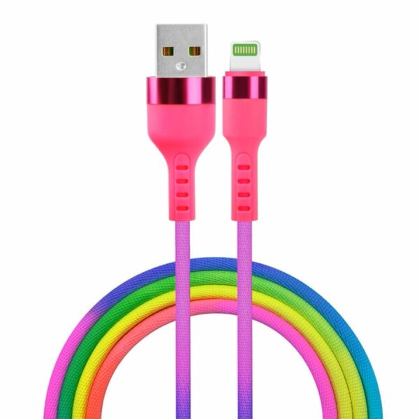 Καλώδιο Usb A/Usb Lightning Rainbow
