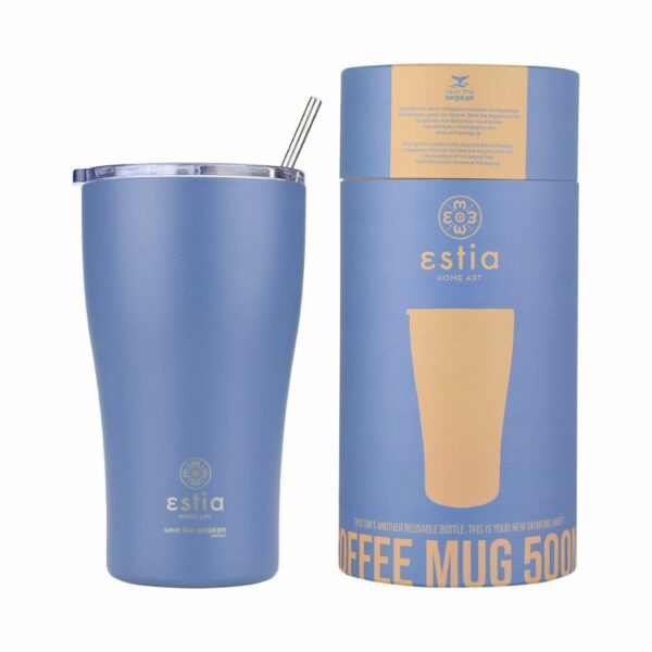 Estia Coffee Mug Κούπα Θερμός Denim Blue 500ml