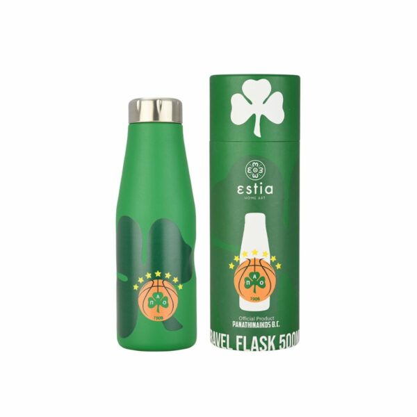 Estia Travel Flask Μπουκάλι Θερμός Panathinaikos BC 500ml