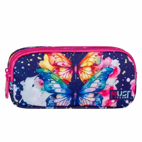 Σχολική Κασετίνα Βαρελάκι Must Team Butterfly 2 Θήκες