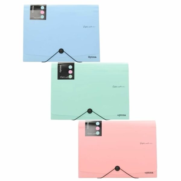 Γραματιοθήκη Optima Pastel (A4) 13 θήκες (Διαφ. Χρωμ)