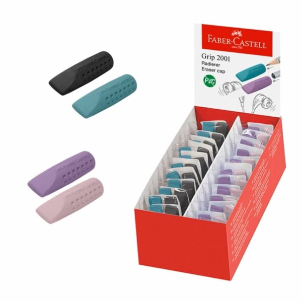 Faber-Castell σέτ 2 γόμες καπάκι (Διάφ. Χρώμ)